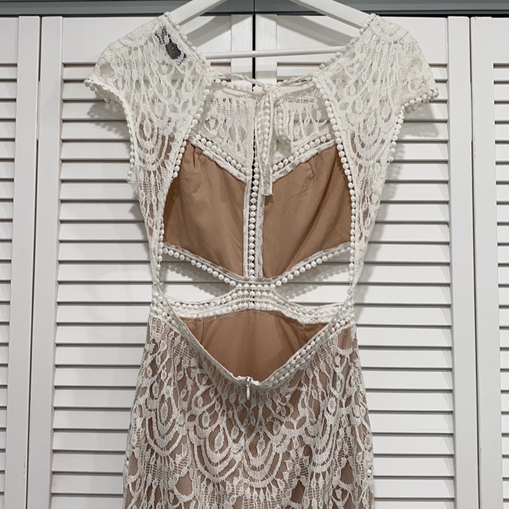 White Lace Mini Dress